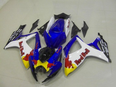 2006-2007 Blue White Red Bull Suzuki GSXR750 Motorcyle Fairings for Sale