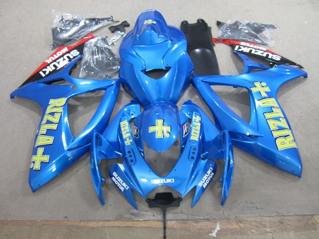 2006-2007 Blue Yellow Rizla Suzuki GSXR750 Bike Fairings for Sale