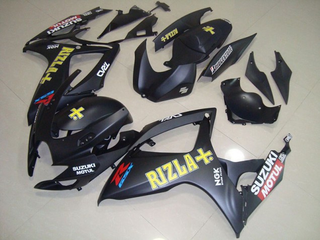 2006-2007 Black Yellow Rizla Suzuki GSXR750 Motorbike Fairing Kits for Sale