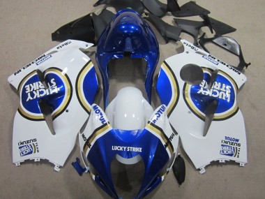 1996-2007 White Lucky Strike Blue Motul Suzuki GSXR1300 Hayabusa Motorbike Fairings for Sale