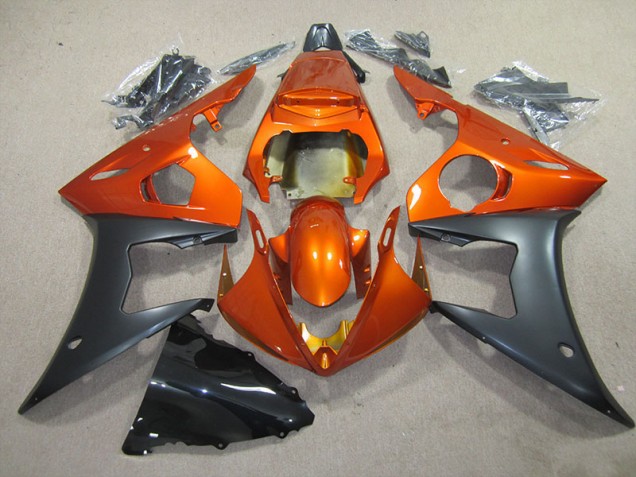 2003-2005 Orange Black Yamaha YZF R6 Motorbike Fairing Kits for Sale