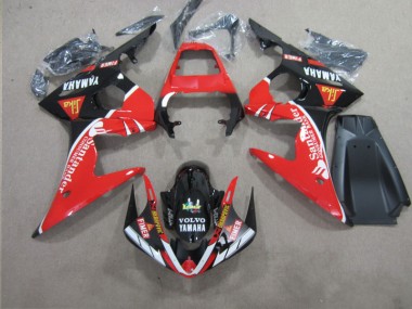 2003-2005 Red Black Santander Yamaha YZF R6 Motorcycle Replacement Fairings for Sale