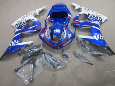 2003-2005 Blue White Motul Fiat Yamaha YZF R6 Motorcylce Fairings for Sale