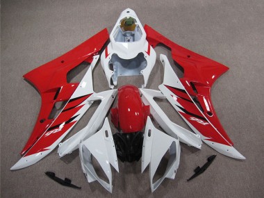 2006-2007 Red White Yamaha YZF R6 Motorcycle Replacement Fairings for Sale