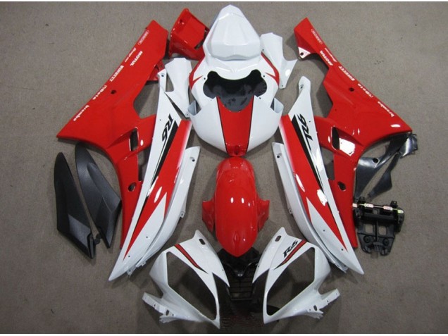 2006-2007 White Red Black Decal Yamaha YZF R6 Motorcycle Fairing for Sale