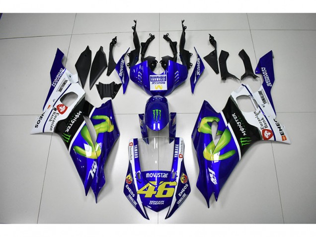 2017-2021 Monster Blue Movistar 46 Yamaha YZF R6 Motorcycle Bodywork for Sale